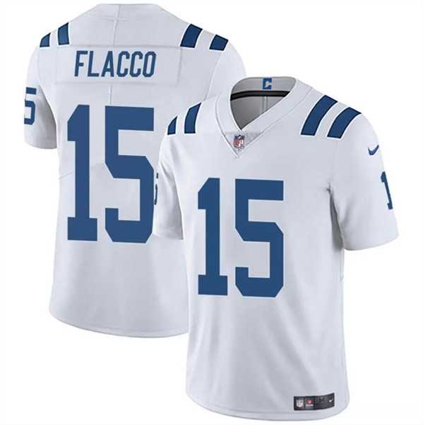 Men & Women & Youth Indianapolis Colts #15 Joe Flacco White Vapor Limited Stitched Jersey